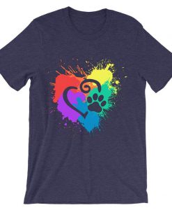 DecoExchange Mens Ally Rainbow Heart Short-Sleeve Unisex T-Shirt purple