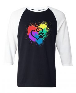 DecoExchange Mens Ally Rainbow Heart Short-Sleeve baseball t shirts