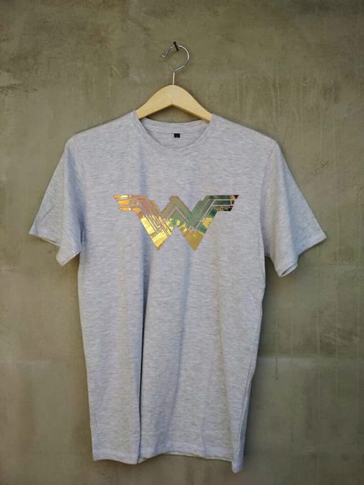 Details zu Wonder Woman Justice League Gold Metallic Grey Asphalt tees