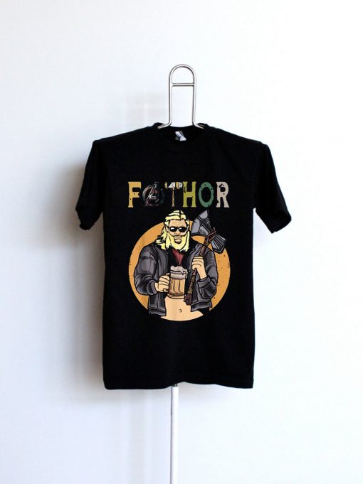 Fathor Fat Father Thor Black T shirts