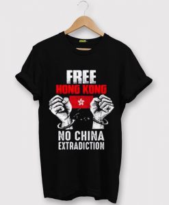 Free Hong Kong No China Extradiction Black T shirts