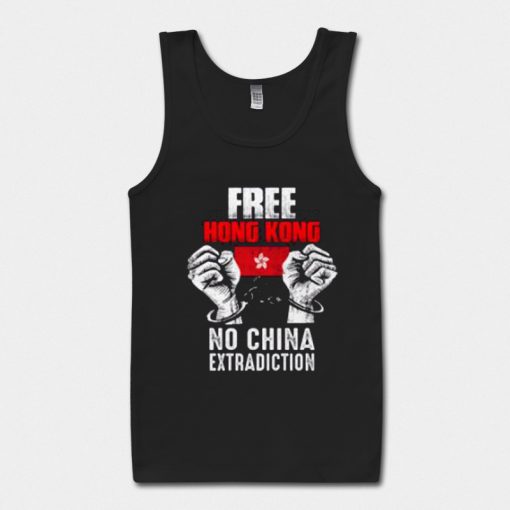 Free Hong Kong No China Extradiction Black tank top