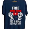 Free Hong Kong No China Extradiction blue navy T Shirt