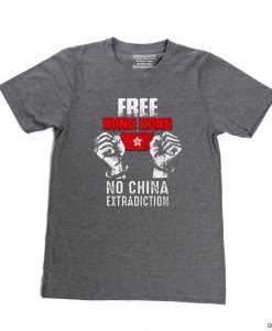 Free Hong Kong No China Extradiction grey T Shirt