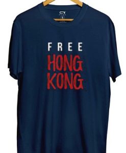 Free Hong Kong blue navy t shirts