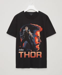 Infinity War Thor View Mens Graphic Black T Shirt