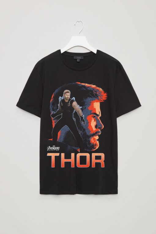 Infinity War Thor View Mens Graphic Black T Shirt