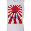 Japan Samurai Spirit Rising Sun Flag Graphic Retro Design Tank Top