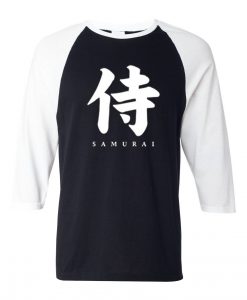 Japan Samurai black Raglan T shirts White sleeve
