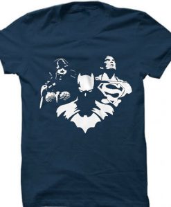 Justice League Silhouette Blue Navy Tshirts