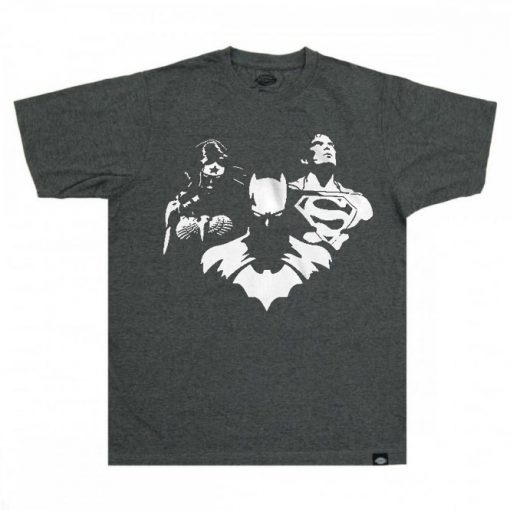 Justice League Silhouette Grey Asphalt Tshirts