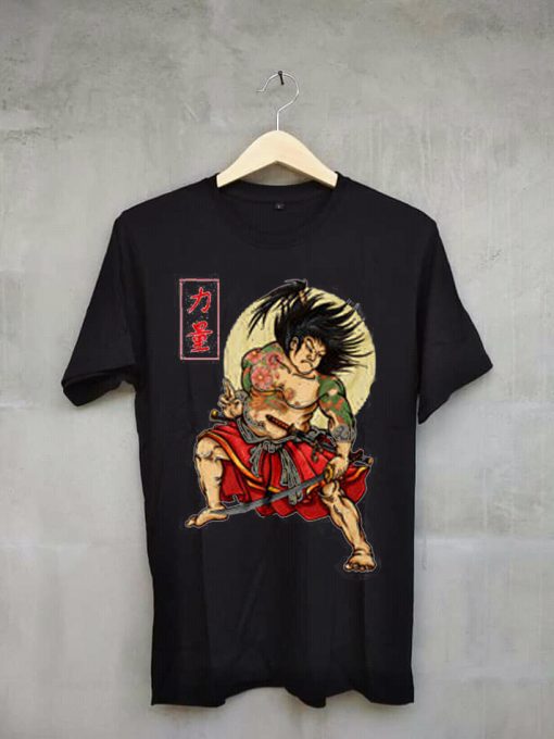 KABUKI SAMURAI Funny Black T-shirt