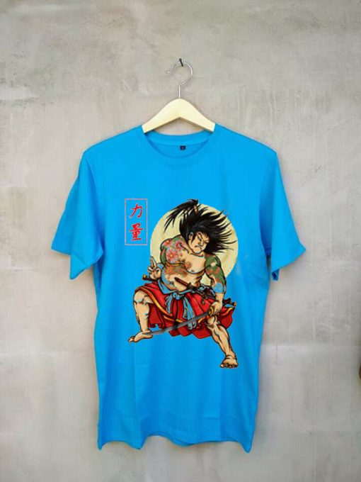 KABUKI SAMURAI Funny Blue T-shirt