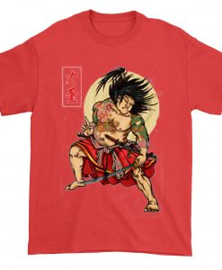 KABUKI SAMURAI Funny Red T-shirt