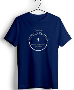 Oxford Comma Grammar Police Shirt Blue Navy