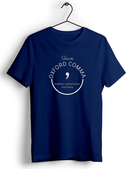 Oxford Comma Grammar Police Shirt Blue Navy