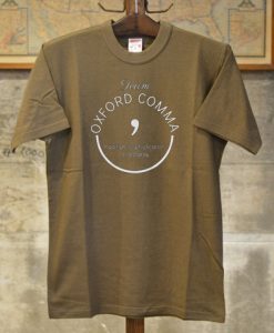 Oxford Comma Grammar Police Shirt Green Brown