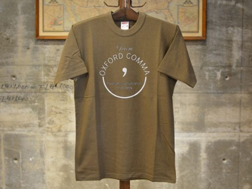 Oxford Comma Grammar Police Shirt Green Brown