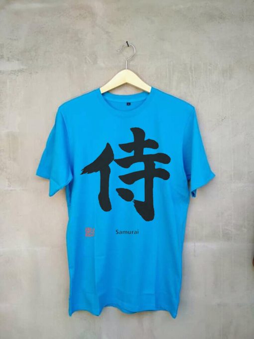 Samurai Black Japanese Blue Tshirts