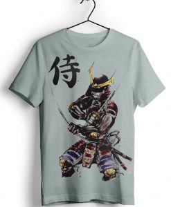 Samurai Illustration Folk Japan Art Men's Smooth Grey t-shirt