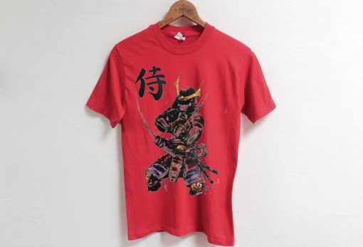 Samurai Illustration Folk Japan Art Men's Smooth Red t-shirt