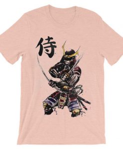 Samurai Illustration Folk Japan Art Men's Smooth White Pink