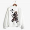 Samurai Illustration Folk Japan Art Men's Smooth White Sweatshirts