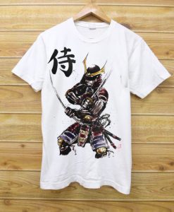 Samurai Illustration Folk Japan Art Men's Smooth White T shirts