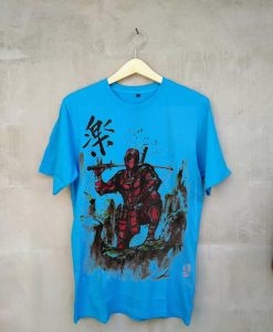 Samurai Pool Deadpool Blue Men's t-shirt