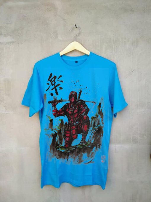 Samurai Pool Deadpool Blue Men's t-shirt