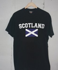 Scotland Distressed Men's T-Shirt Black