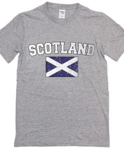 Scotland Distressed Men's T-Shirt Grey