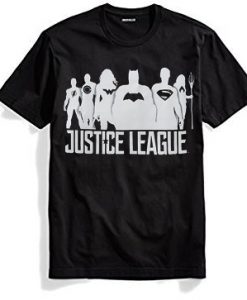 Silhouettes DC Comics Justice League Men's Graphic Black T-Shirt