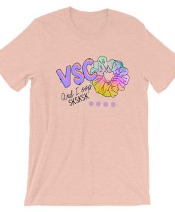 VSCO Girl SKSKSK Scrunchie Tshirt Pink