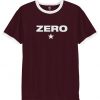 Zero Unisex maroon ringer white t shirts