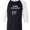 god created gigi black white sleeves baseball t shirts