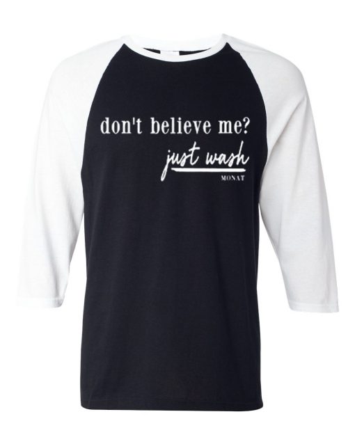 Dont Believe Me Just Wash grey asphalt whtie sleeves raglan T-shirt