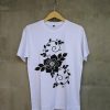 Flowers design white t tees