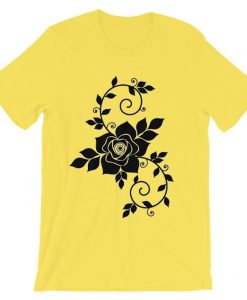 Flowers design yellow t tees