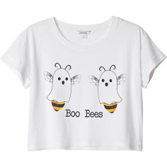 Funny BOO BEES Helloween white crop top
