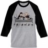 Harry Potter Emma Watson And Rupert Grint Friends grey black sleeves raglan T-shirt