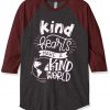 KIND HEART MAKE KIND WORLD Grey Asphalt brown sleeves raglan t shirts