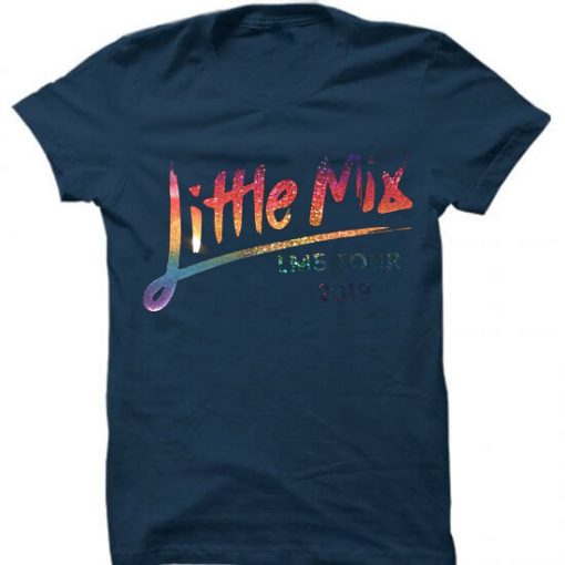 Little Mix Rainbow World Tour Music 2019 Gig Sparkle Blue Navy Tees