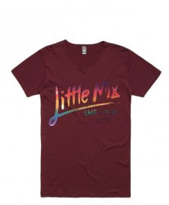 Little Mix Rainbow World Tour Music 2019 Gig Sparkle Maroon Tshirts