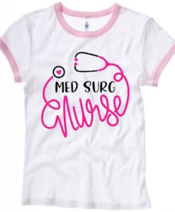 Med Surg Nurse Pink Ringer T shirts