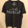 Mountain Life grey v neck t shirts