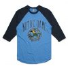 NORTE DAME Blue Black Sleeves Ragalan T shirts