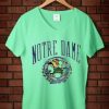 NORTE DAME Green Mint v neck female tees