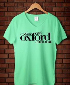 Oxford Comma green mint v neck woman tshirts