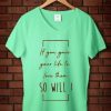 So Will I green mint v neck woman t shirts